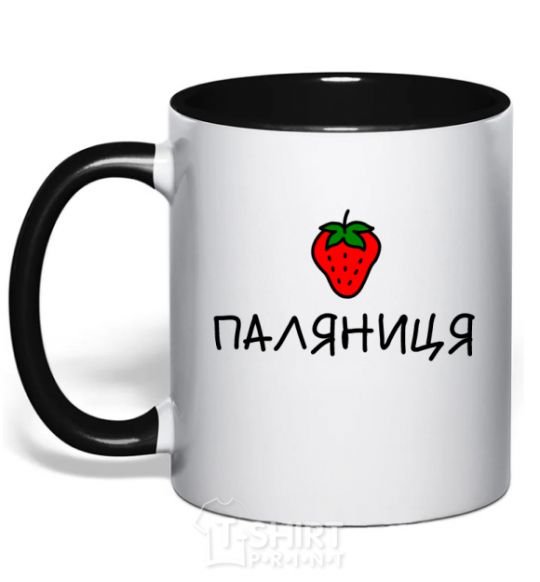 Mug with a colored handle Plyanitsa black фото