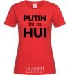 Women's T-shirt Putin idi na hui red фото