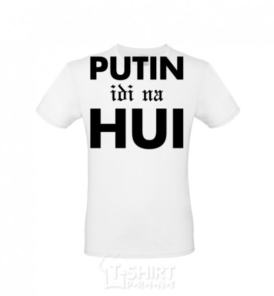 Men's T-Shirt Putin idi na hui White фото