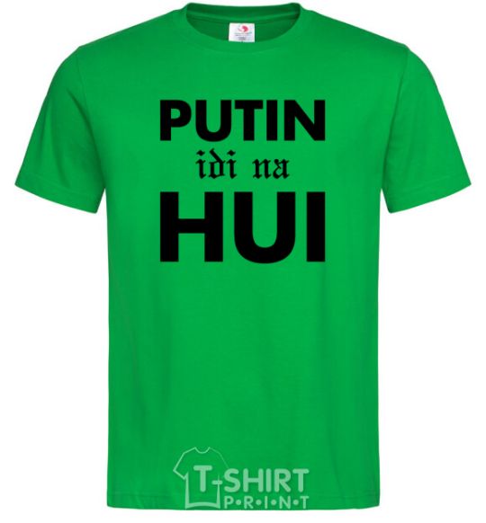 Men's T-Shirt Putin idi na hui kelly-green фото