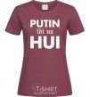 Women's T-shirt Putin idi na hui burgundy фото