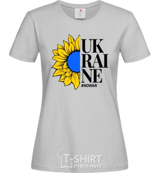 Women's T-shirt UKRAINE no war grey фото