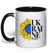 Mug with a colored handle UKRAINE no war black фото