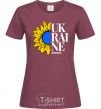 Women's T-shirt UKRAINE no war burgundy фото