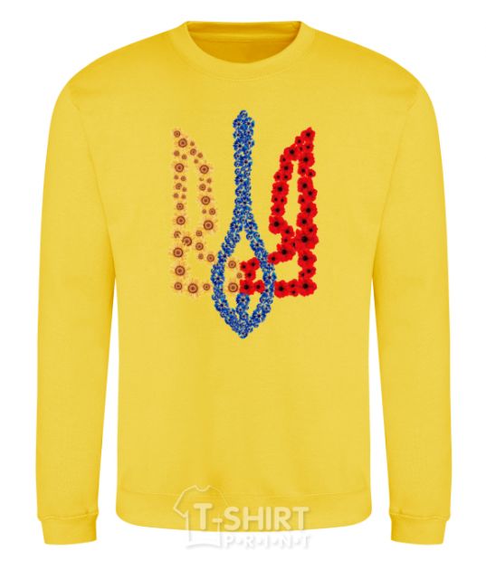 Sweatshirt Coat of arms in flowers yellow фото