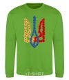 Sweatshirt Coat of arms in flowers orchid-green фото