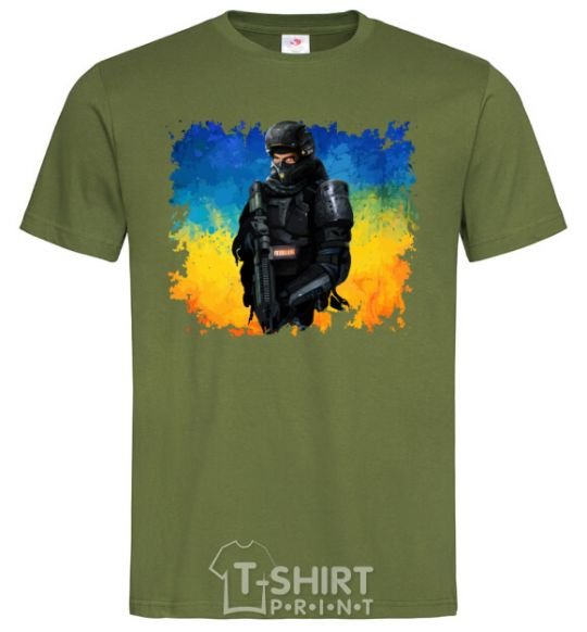 Men's T-Shirt A fighter of Ukraine millennial-khaki фото