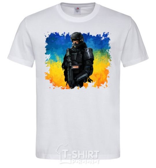 Men's T-Shirt A fighter of Ukraine White фото