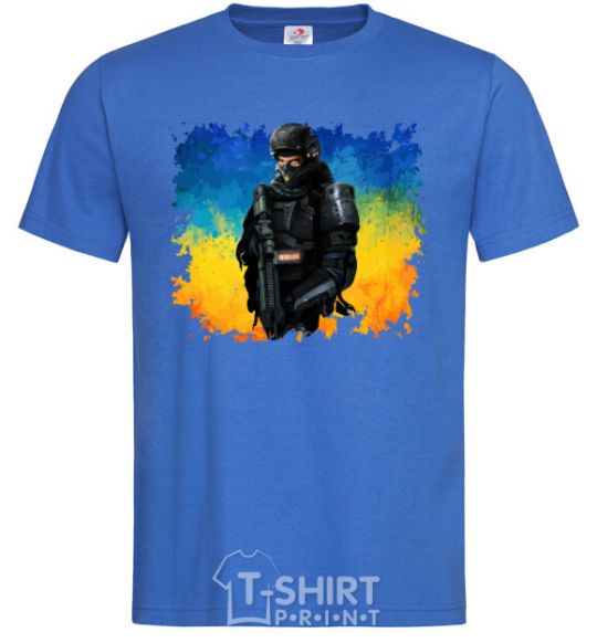 Men's T-Shirt A fighter of Ukraine royal-blue фото