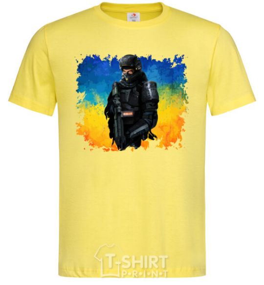 Men's T-Shirt A fighter of Ukraine cornsilk фото