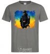 Men's T-Shirt A fighter of Ukraine dark-grey фото