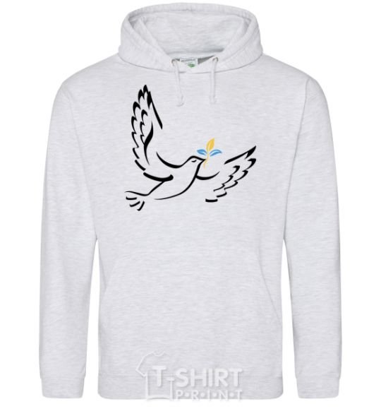 Men`s hoodie The Dove of Peace of Ukraine sport-grey фото