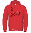 Men`s hoodie The Dove of Peace of Ukraine bright-red фото