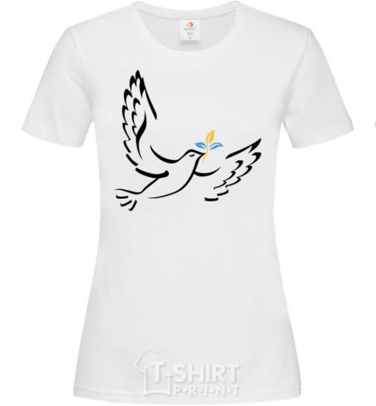 Women's T-shirt The Dove of Peace of Ukraine White фото