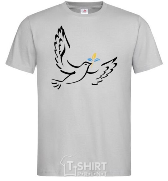 Men's T-Shirt The Dove of Peace of Ukraine grey фото