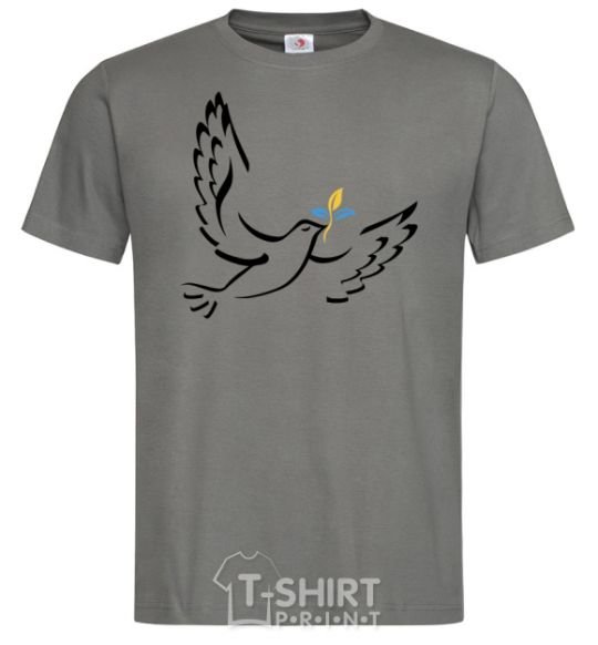 Men's T-Shirt The Dove of Peace of Ukraine dark-grey фото