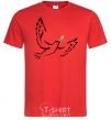 Men's T-Shirt The Dove of Peace of Ukraine red фото