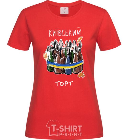 Women's T-shirt Kyiv cake red фото