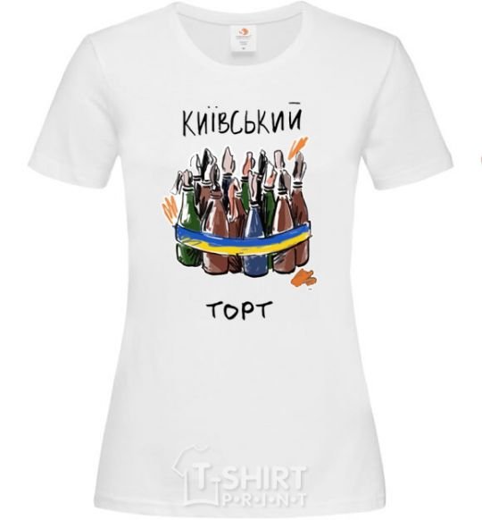 Women's T-shirt Kyiv cake White фото