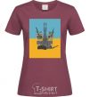 Women's T-shirt ARMED FORCES OF UKRAINE burgundy фото