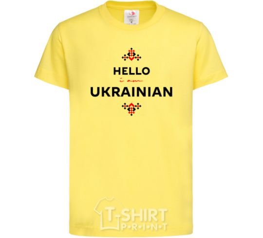 Детская футболка Hello i am ukrainian Лимонный фото