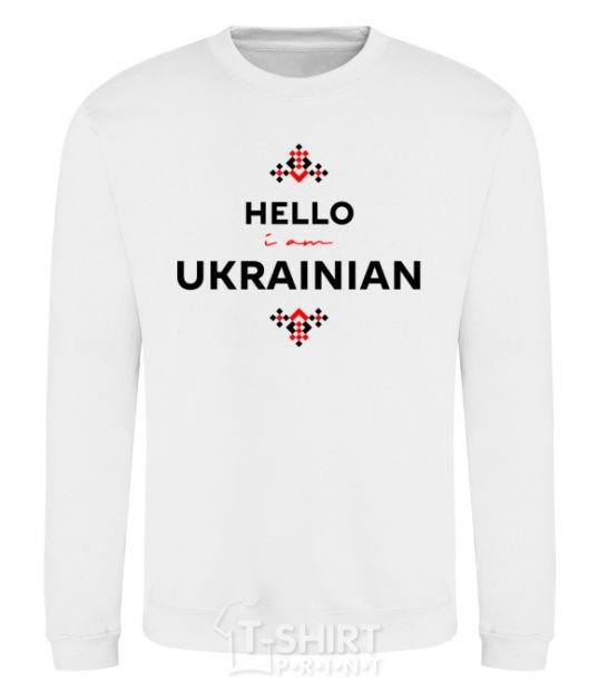 Sweatshirt Hello i am ukrainian White фото