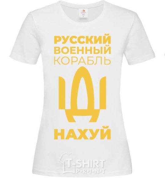 Women's T-shirt russian ship uncensored White фото