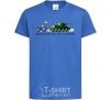 Kids T-shirt Good evening, we are from Ukraine A tractor pulls a tank royal-blue фото