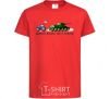 Kids T-shirt Good evening, we are from Ukraine A tractor pulls a tank red фото