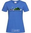 Women's T-shirt Good evening, we are from Ukraine A tractor pulls a tank royal-blue фото