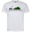 Men's T-Shirt Good evening, we are from Ukraine A tractor pulls a tank White фото