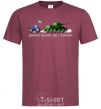 Men's T-Shirt Good evening, we are from Ukraine A tractor pulls a tank burgundy фото