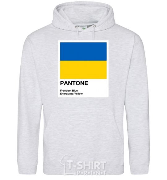 Men`s hoodie Pantone Ukrainian flag sport-grey фото