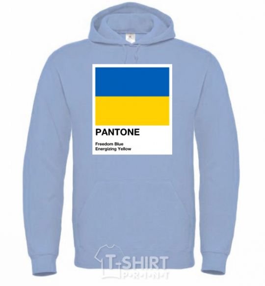 Men`s hoodie Pantone Ukrainian flag sky-blue фото