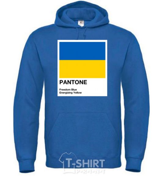 Men`s hoodie Pantone Ukrainian flag royal фото