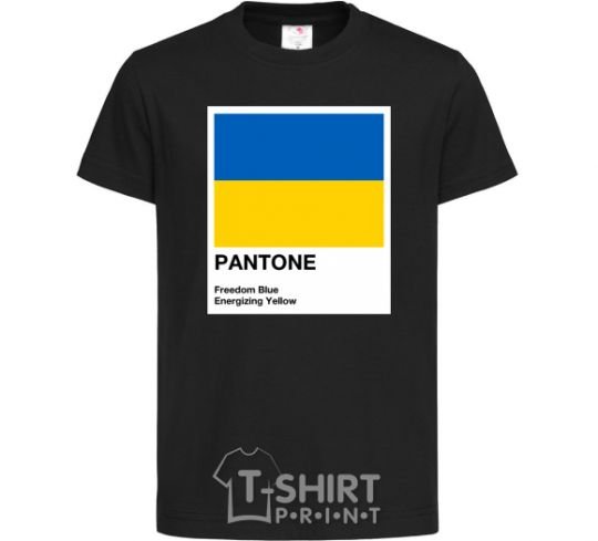 Kids T-shirt Pantone Ukrainian flag black фото