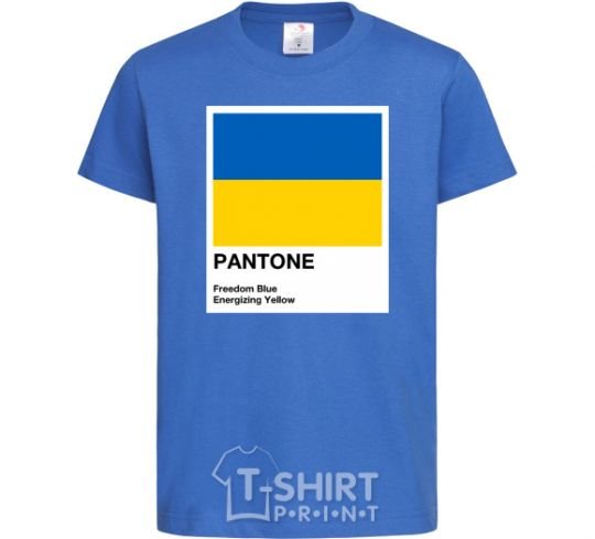 Kids T-shirt Pantone Ukrainian flag royal-blue фото