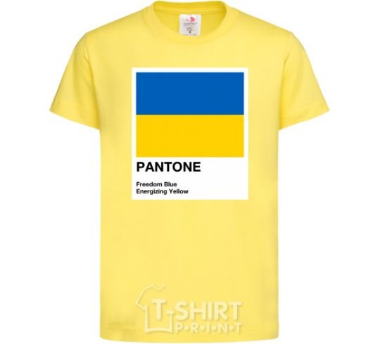 Kids T-shirt Pantone Ukrainian flag cornsilk фото