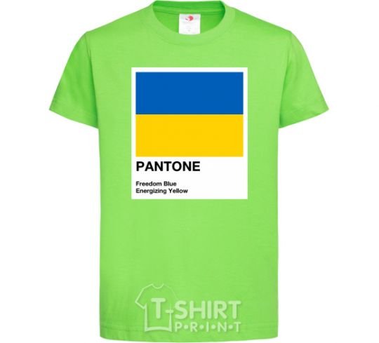 Kids T-shirt Pantone Ukrainian flag orchid-green фото