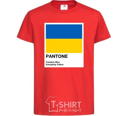 Kids T-shirt Pantone Ukrainian flag red фото