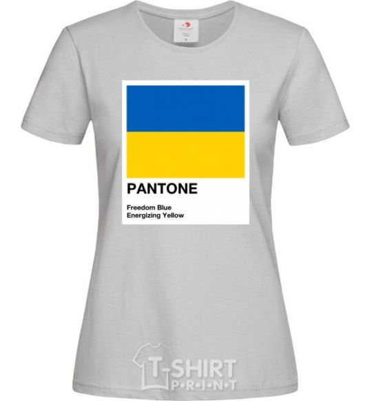 Women's T-shirt Pantone Ukrainian flag grey фото