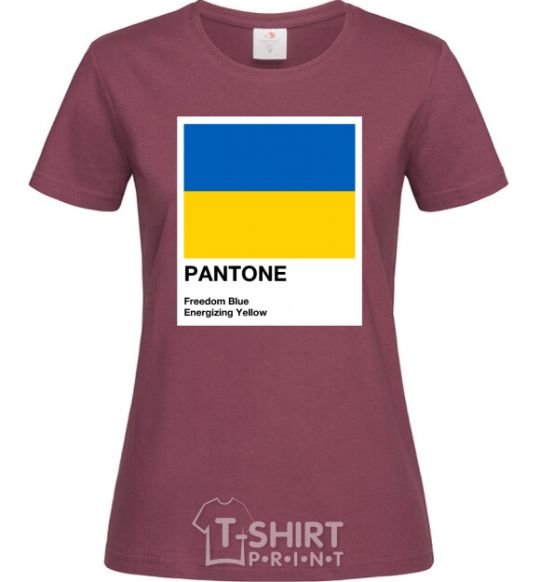 Женская футболка Pantone Український прапор Бордовый фото