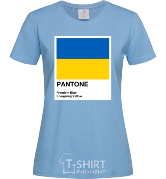 Women's T-shirt Pantone Ukrainian flag sky-blue фото