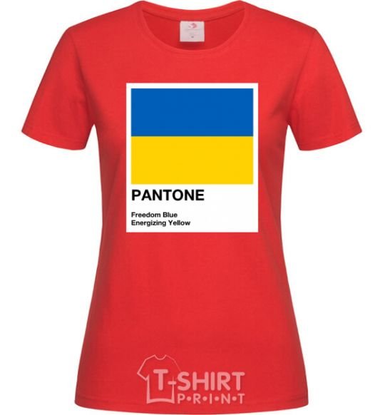 Женская футболка Pantone Український прапор Красный фото