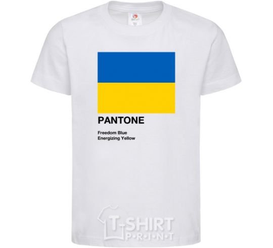Kids T-shirt Pantone Ukrainian flag White фото