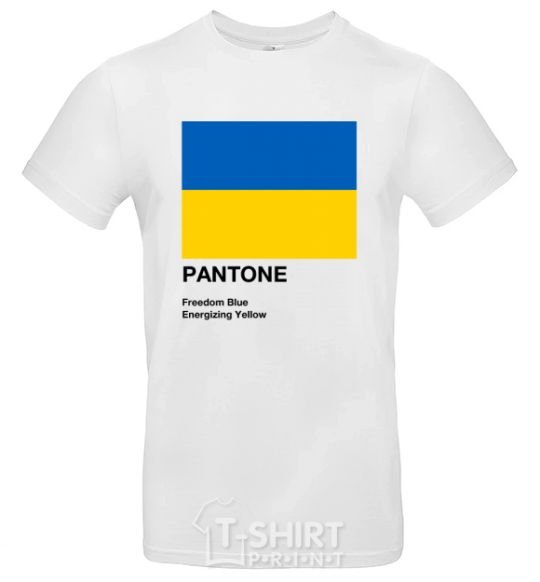 Мужская футболка Pantone Український прапор Белый фото