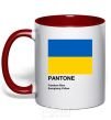 Mug with a colored handle Pantone Ukrainian flag red фото