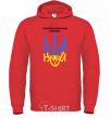 Men`s hoodie Russian ship, fuck the emblem. bright-red фото