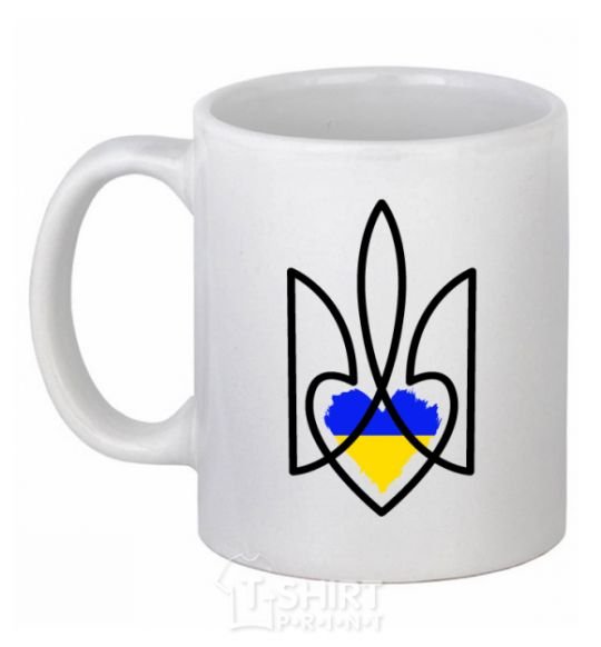 Ceramic mug Emblem with a heart White фото