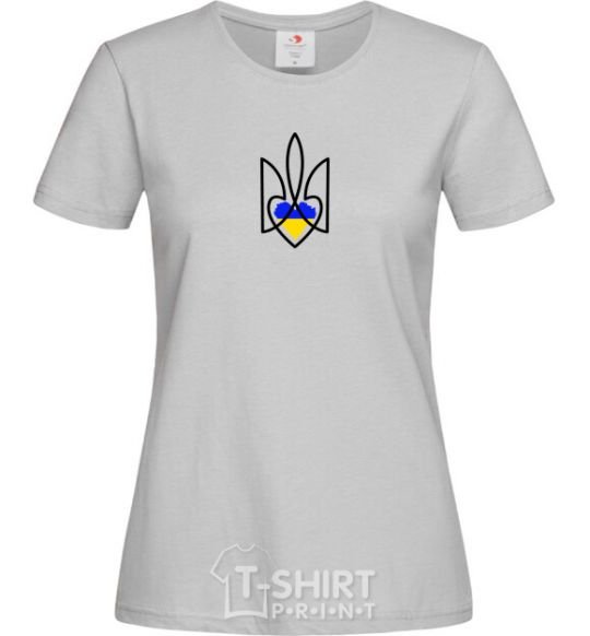 Women's T-shirt Emblem with a heart grey фото